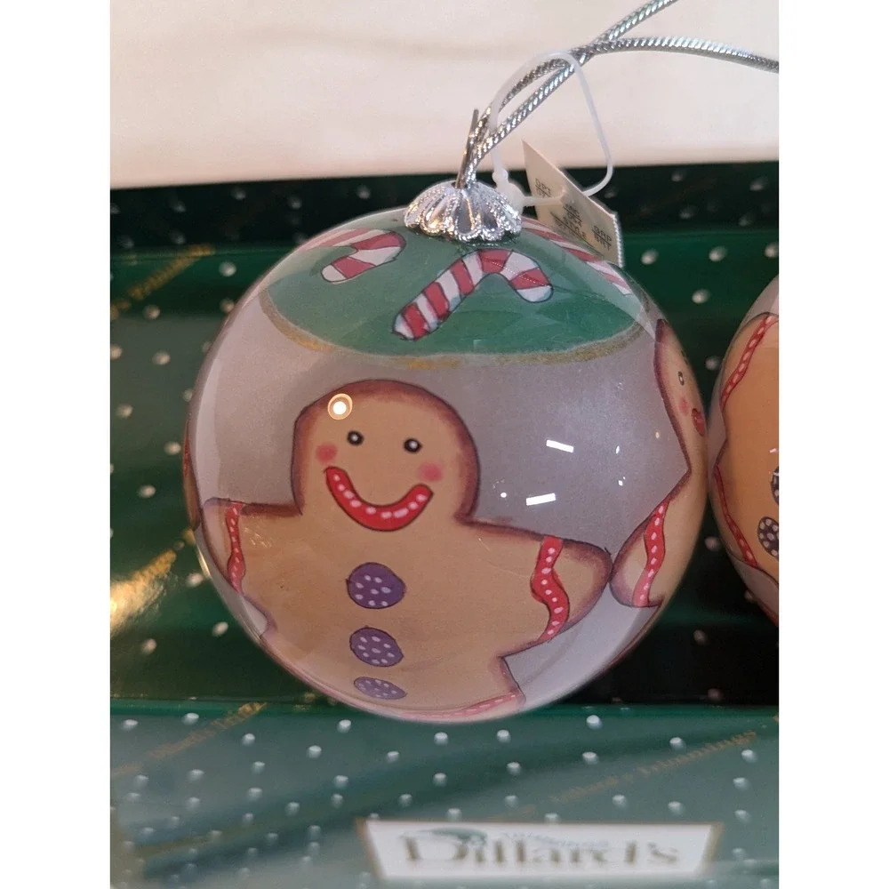 Dillard's Trimming Vintage Gingerbread Glass Ball Ornaments